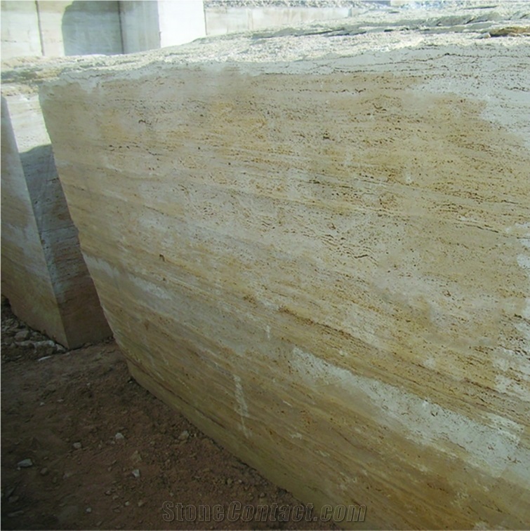 Classic Light Travertine Blocks, Light Cream Travertine, Beige Travertine Blocks