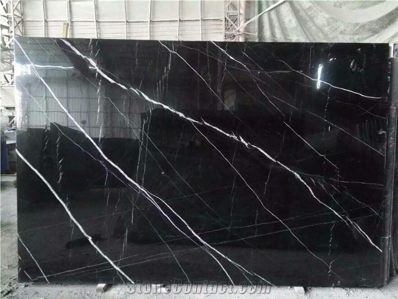 Black Esfahan Marble Marble Slabs & Tiles, Black Polished Marble Flooring Tiles, Floor and Wall Tiles