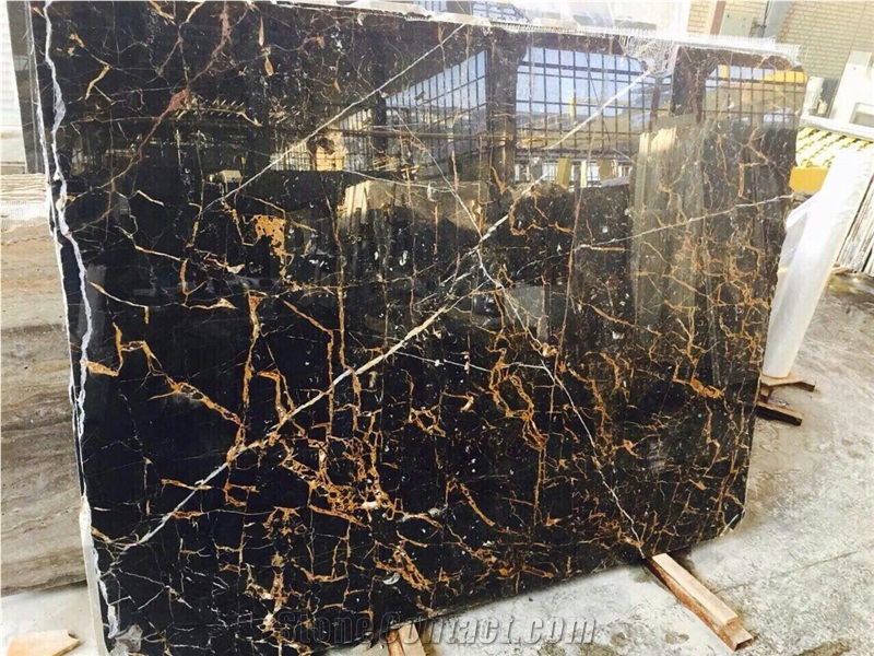 Golden Black Marble Blocks & Slabs, Black Polished Marble Tiles & Slabs