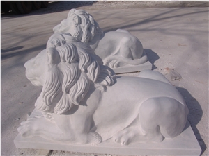 Lion Sculpture Statue, Kerman Pink Marble Statues