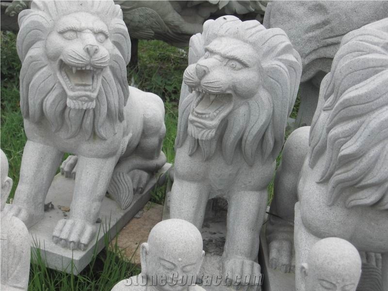 Lion Sculpture Statue, Kerman Pink Marble Statues
