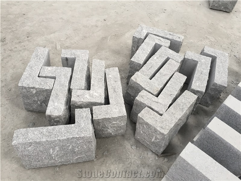 New G603 Granite Natural Split Kerbstone, China Grey Granite/Luner White/Grisal Granite
