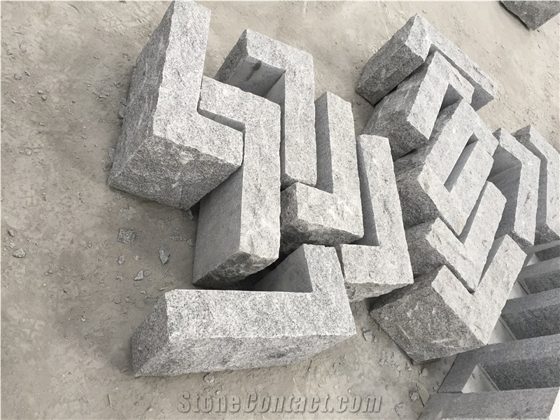 New G603 Granite Natural Split Kerbstone, China Grey Granite/Luner White/Grisal Granite