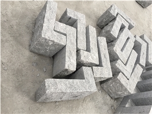 New G603 Granite Natural Split Kerbstone, China Grey Granite/Luner White/Grisal Granite