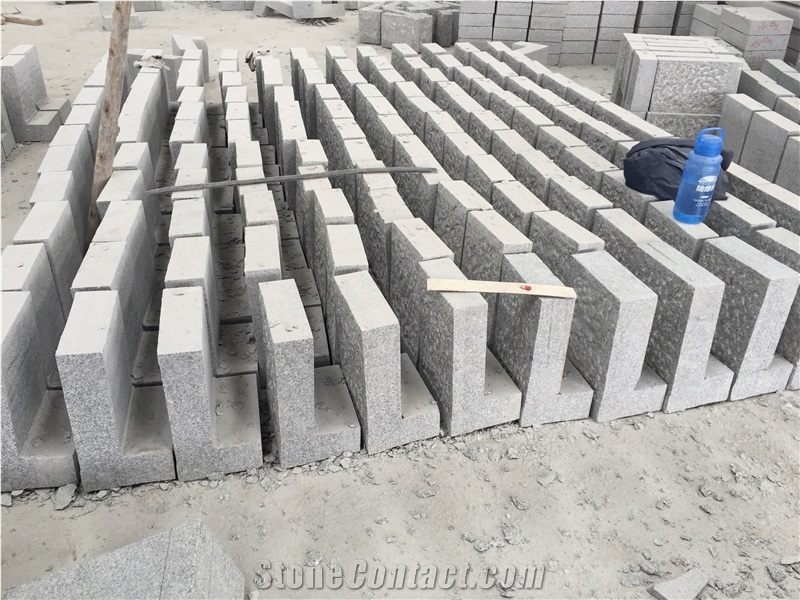 New G603 Granite Natural Split Kerbstone, China Grey Granite/Luner White/Grisal Granite