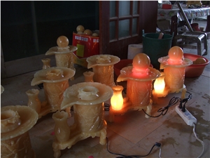 Yellow Onyx Fountain,Led Light Sculptured Fountains