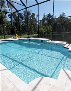 Afyon Beige Travertine Swimming Pool Coping, Pool Pavers Afyon Beige Travertine Swimming Pool Coping, Pool Pavers