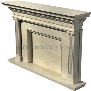 Chinese Factory Beige Marble Fireplace Design Ideas, Natural Stone Fireplace Decorating, Fireplace Insert, Marble Fireplace, Marble Medallion Fireplace