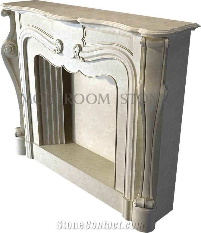 Chinese Factory Beige Marble Fireplace Design Ideas, Natural Stone Fireplace Decorating, Fireplace Insert, Marble Fireplace, Marble Medallion Fireplace