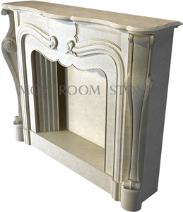 Chinese Factory Beige Marble Fireplace Design Ideas, Natural Stone Fireplace Decorating, Fireplace Insert, Marble Fireplace, Marble Medallion Fireplace