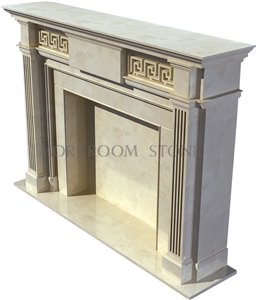 Chinese Factory Beige Marble Fireplace Design Ideas, Natural Stone Fireplace Decorating, Fireplace Insert, Marble Fireplace, Marble Medallion Fireplace