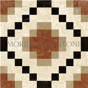 Chinese Marble Coral Red Marble Floor Mosaic Medallion Polished Red Marble Mosaic Medallion Polishes Mosaic Basketweave Mosaic Mosaic Pattern Wall Mosaic Bathroom Flooring Design