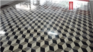 Marble Cube Medallion Tile Marble Tiling for Floor