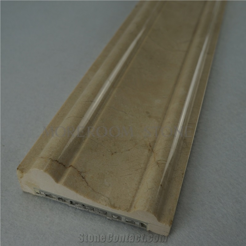 Polished Marble Moulding Backed Honeycomb Iran Marble Stone Shayan Beige Marble Price Marble Skirting Cnc Dome Mouldings Bullnose Moldings Ogee Moldings Crown Moldings