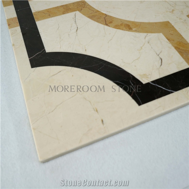 Spain Crema Marfil Marble Water-Jet Flooring & Wall Decorative Medallion Tiles