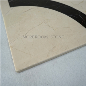 Spain Crema Marfil Marble Water-Jet Flooring & Wall Decorative Medallion Tiles