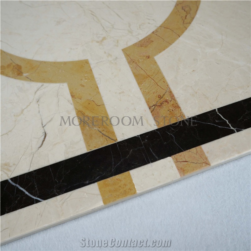 Spain Crema Marfil Marble Water-Jet Flooring & Wall Decorative Medallion Tiles