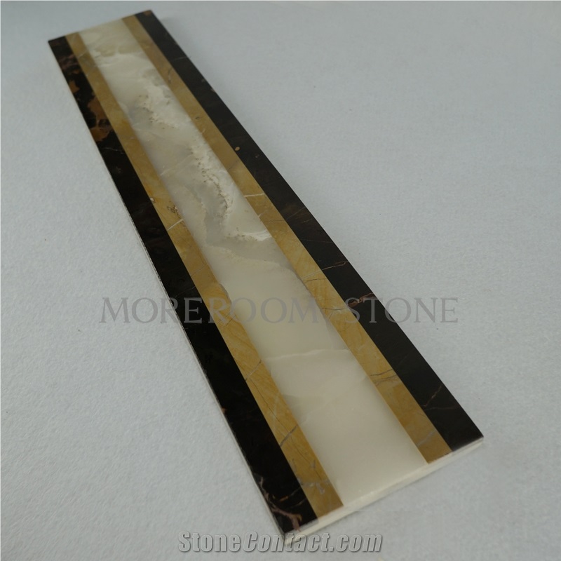 Spanish Yellow Marble Amarillo Oro Marble Wall Skirting Border Decoration White Jade White Marble Flooring Border Tiles Home Floor Decoration Faux Stone Backed Porcelain Tiles