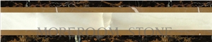 Spanish Yellow Marble Amarillo Oro Marble Wall Skirting Border Decoration White Jade White Marble Flooring Border Tiles Home Floor Decoration Faux Stone Backed Porcelain Tiles