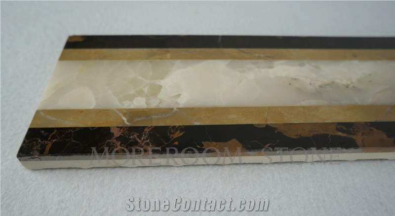 Spanish Yellow Marble Amarillo Oro Marble Wall Skirting Border Decoration White Jade White Marble Flooring Border Tiles Home Floor Decoration Faux Stone Backed Porcelain Tiles