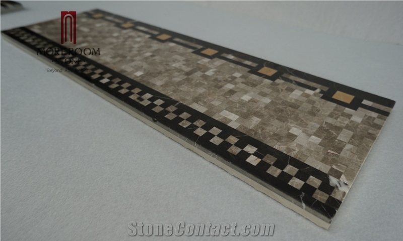 Turkish Grey Marble, Casti Grey Marble Mosaic Border, Skirtings, Border Decorations, Marble Flooring Border Tiles, Waterjet Marble Tiles Design, Floor Pattern, Marble Flooring Border Designs