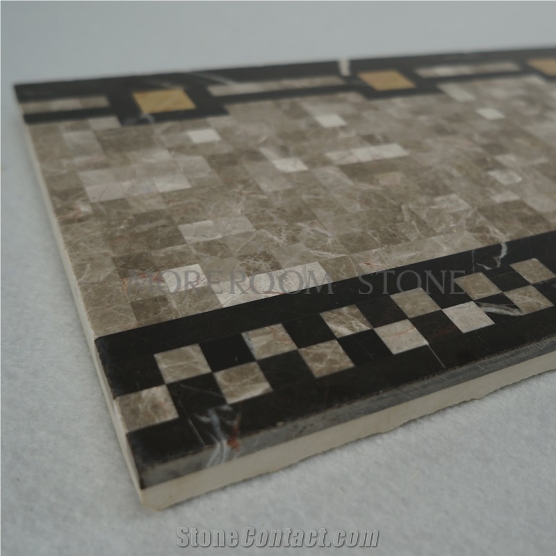 Turkish Grey Marble, Casti Grey Marble Mosaic Border, Skirtings, Border Decorations, Marble Flooring Border Tiles, Waterjet Marble Tiles Design, Floor Pattern, Marble Flooring Border Designs