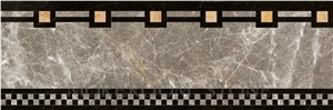 Turkish Grey Marble, Casti Grey Marble Mosaic Border, Skirtings, Border Decorations, Marble Flooring Border Tiles, Waterjet Marble Tiles Design, Floor Pattern, Marble Flooring Border Designs