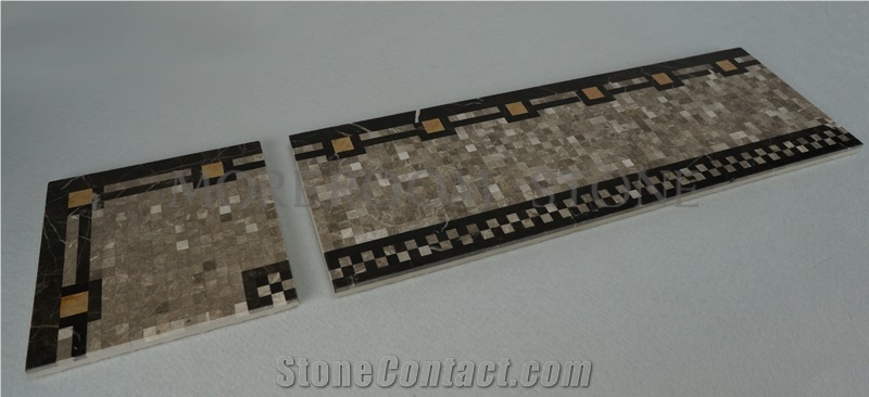 Turkish Grey Marble, Casti Grey Marble Mosaic Border, Skirtings, Border Decorations, Marble Flooring Border Tiles, Waterjet Marble Tiles Design, Floor Pattern, Marble Flooring Border Designs