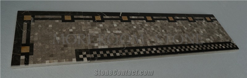 Turkish Grey Marble, Casti Grey Marble Mosaic Border, Skirtings, Border Decorations, Marble Flooring Border Tiles, Waterjet Marble Tiles Design, Floor Pattern, Marble Flooring Border Designs