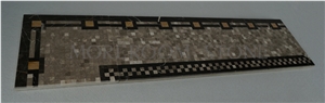 Turkish Grey Marble, Casti Grey Marble Mosaic Border, Skirtings, Border Decorations, Marble Flooring Border Tiles, Waterjet Marble Tiles Design, Floor Pattern, Marble Flooring Border Designs