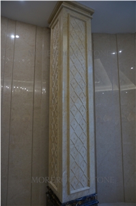 Turkish Marble Beige Marble Tiles Building Stones 3d Decor Boder Cnc Carving Marble Stone Marble Columns Indoor Decorative Columns Wall Art Panel Faux Marble Wall Panels Composited 3d Wall