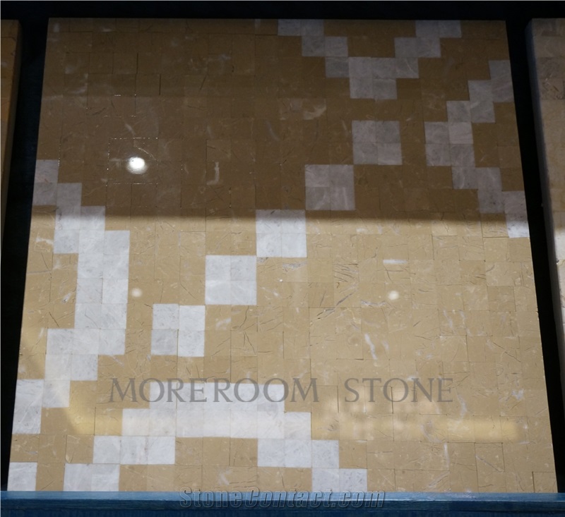 Yellow Marble Mosaic Wall Design Australian Golden Beige Marble White Marble Price Wall Mosaic Polished Marble Mosaic Tiles Home Marble Flooring Mosaic Bathroom Design Mosaic