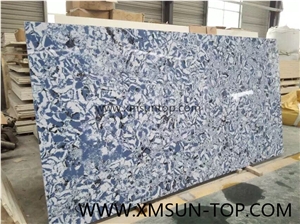 Blue-And-White Quartz Stone Slab & Tiles/Engineered Stone Slab/Artificial Stone Slabs