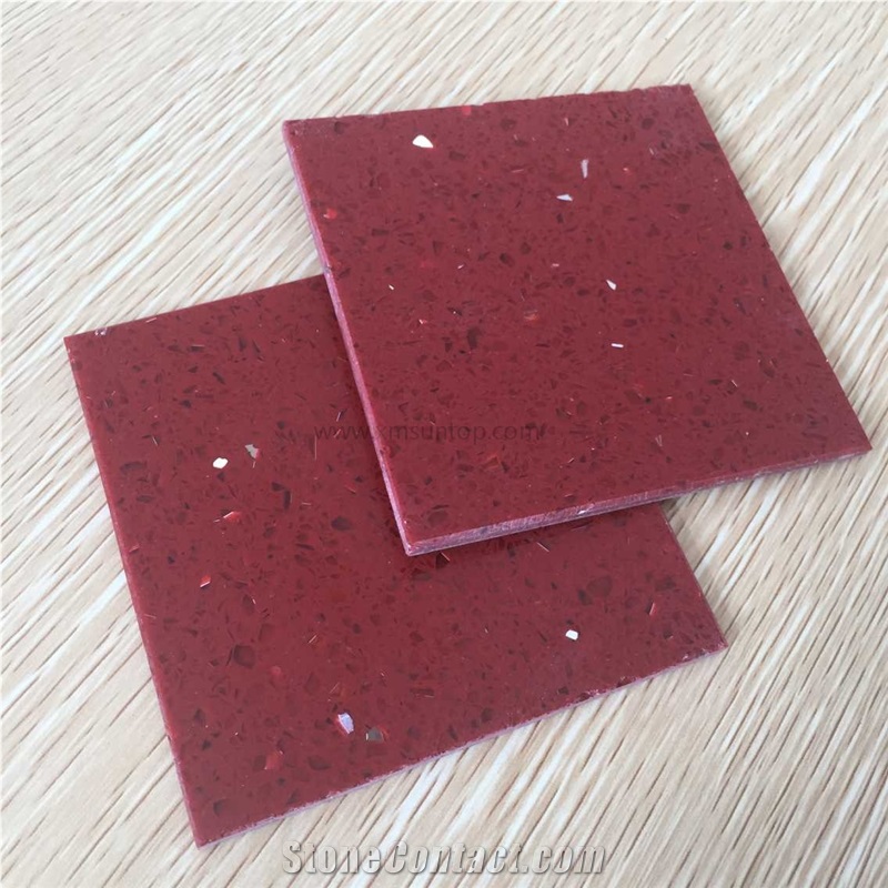 Marple Red Quartz Stone Kitchen Countertop/Engineered Stone Kitchen Top/Artificial Stone Countertop /Solid Surface Top/Quartz Countertop/Silestone