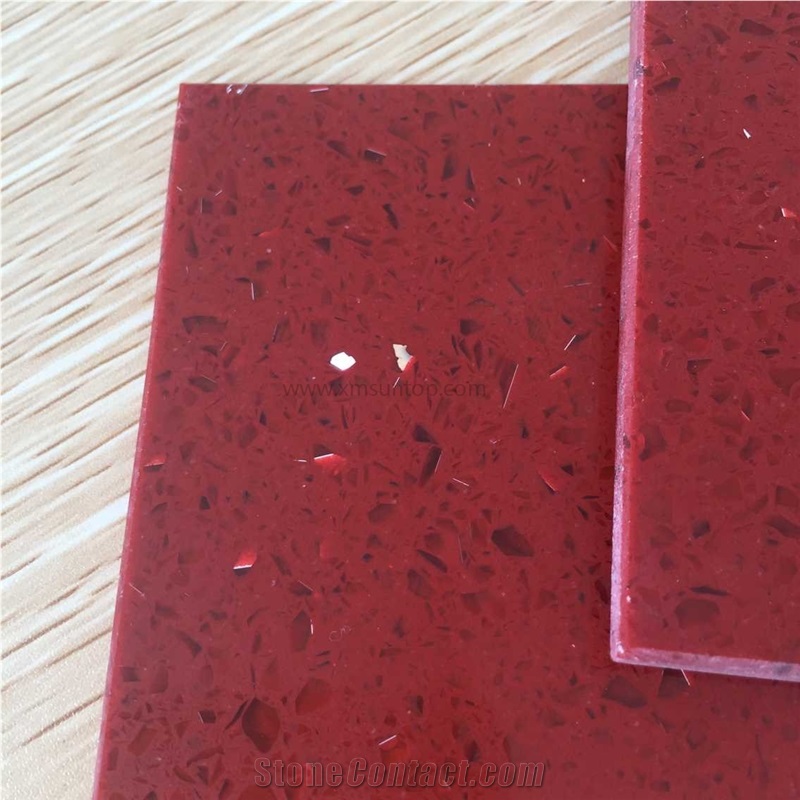 Marple Red Quartz Stone Kitchen Countertop/Engineered Stone Kitchen Top/Artificial Stone Countertop /Solid Surface Top/Quartz Countertop/Silestone