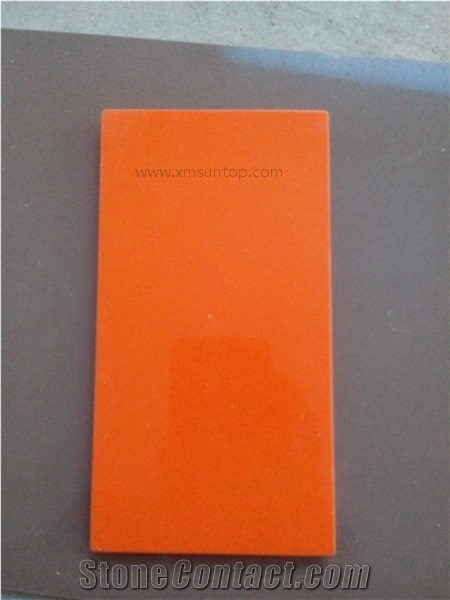 Orange Quartz Stone Kitchen Countertop/Engineered Stone Kitchen Top/Artificial Stone Countertop /Solid Surface Top/Quartz Countertop/Silestone