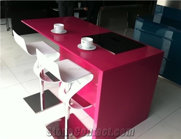 Pink Quartz Stone Kitchen Island Tops/Engineered Stone Kitchen Countertops/Artificial Stone Countertop /Solid Surface Top/Quartz Countertop/Silestone