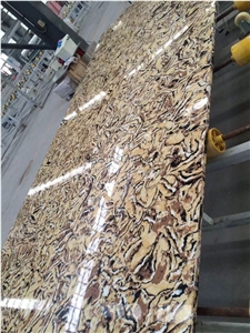 Tiger Skin Quartz Stone Slab/Engineered Stone Slab/Artificial Stone/Solid Surface/Silestone
