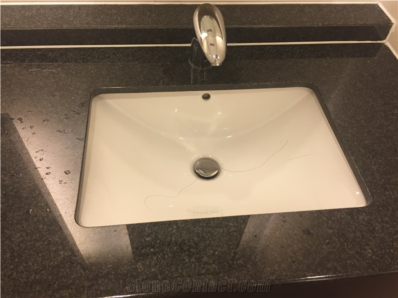 Black Granite Bath Countertop, China Factory Countertop, Black Granite