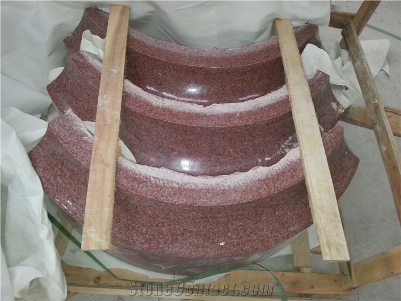 Red Granite Decorative Column Base, China Factory, Building Decorative