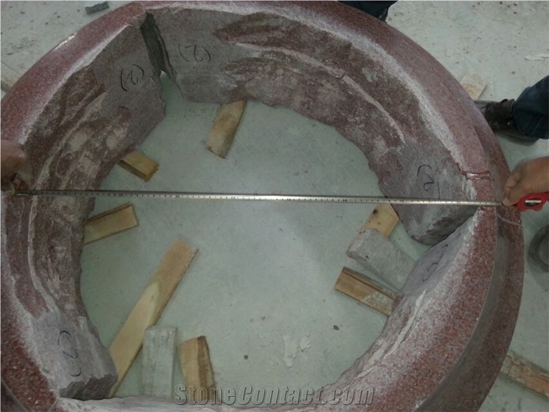 Red Granite Decorative Column Base, China Factory, Building Decorative
