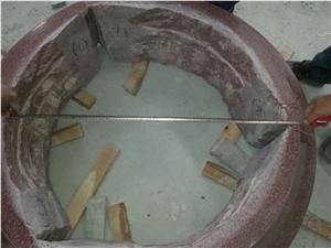 Red Granite Decorative Column Base, China Factory, Building Decorative