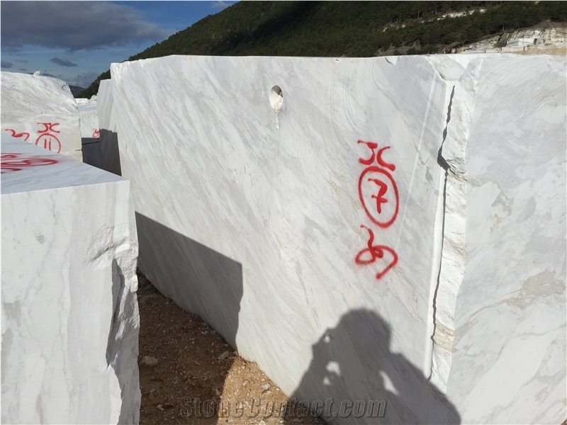 Volakas White Marble Blocks Greece
