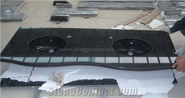 Black Galaxy Granite Kitchen Countertop,Black Granite Kitchen Countertops ,Bath Top,Island Top,Desk Top