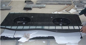 Black Galaxy Granite Kitchen Countertop,Black Granite Kitchen Countertops ,Bath Top,Island Top,Desk Top