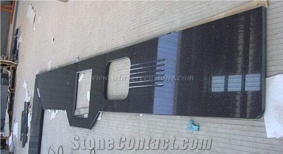 Black Galaxy Granite Kitchen Countertop,Black Granite Kitchen Countertops ,Bath Top,Island Top,Desk Top