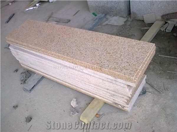 Cheap Price, Chinese Yellow Granite, G682 Kitchen Countertops, Giallo Rusty Island Tops, Polished Golden Crystal Granite Kitchen Worktops, Xiamen Winggreen Manufacturer