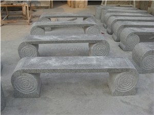 China Grey Granite Bench, G603 Granite Garden Bench, Bianco Crystal Granite Shaped Chairs for Outdoor Use, Xiamen Winggreen Manufacturer