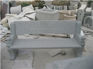 China Grey Granite Bench, G603 Granite Garden Bench, Bianco Crystal Granite Shaped Chairs for Outdoor Use, Xiamen Winggreen Manufacturer