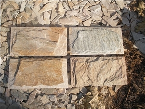 Chinese Natural Beige Slate Mushroom Stone, Slate Mushroomed Wall Cladding for Exterior Wall Decoration, Xiamen Winggreen Manufacturer
